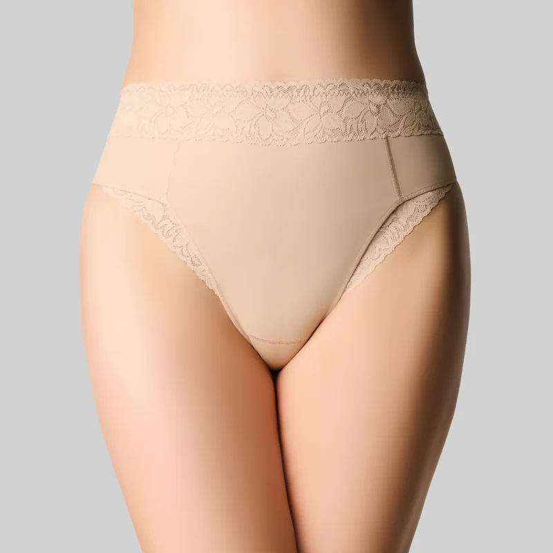 Tummy Smooth Hi Waist G-String - Nude
