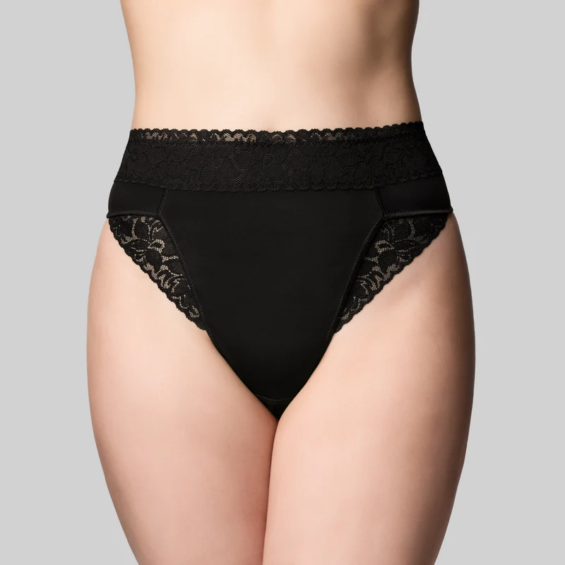 Tummy Smooth Hi Waist G-String - Black