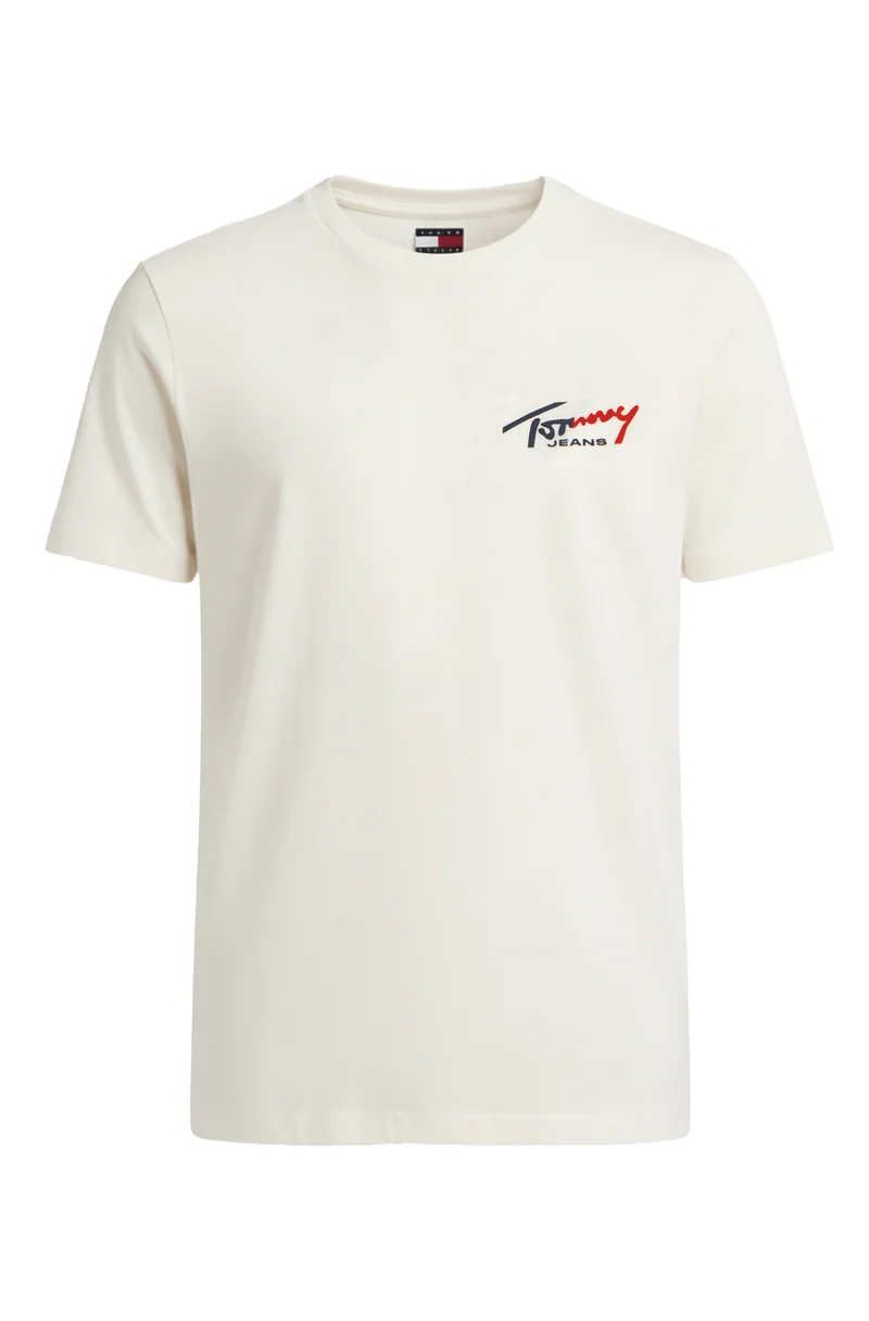 TOMMY HILFIGER T-Shirts Kurzarm Baumwolle TOMMY JEANS DM0DM22538 YBL Cremefarben