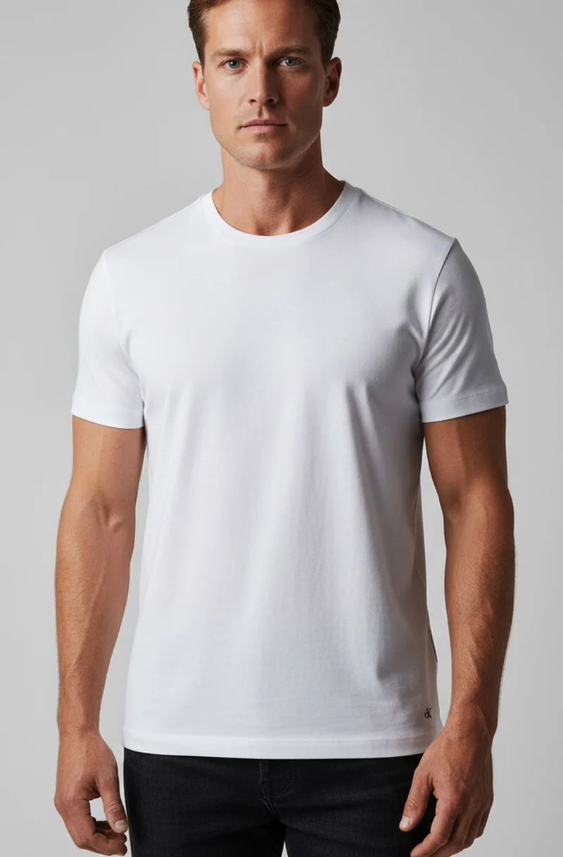 3er Pack CALVIN KLEIN Herren Kurzarm T-Shirts Rundhals Baumwolle LV00NB4051-100