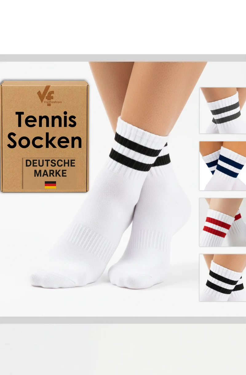 5 bis 50 Paar Sportsocken Herren Damen Tennissocken Baumwolle Weiß