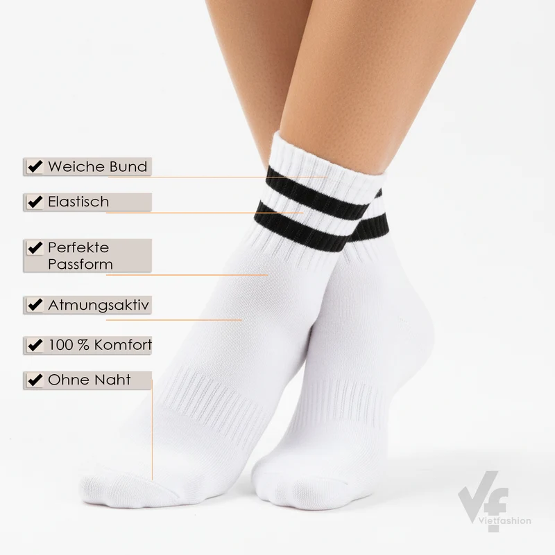 5 bis 50 Paar Sportsocken Herren Damen Tennissocken Baumwolle Weiß
