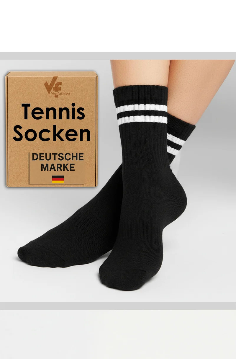 5 bis 50 Paar TENNISSOCKEN Sportsocken Herren Damen Socken Baumwolle Schwarz