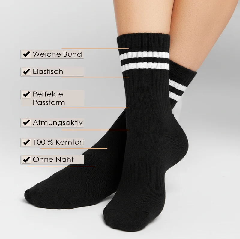 5 bis 50 Paar TENNISSOCKEN Sportsocken Herren Damen Premium Socken Baumwolle