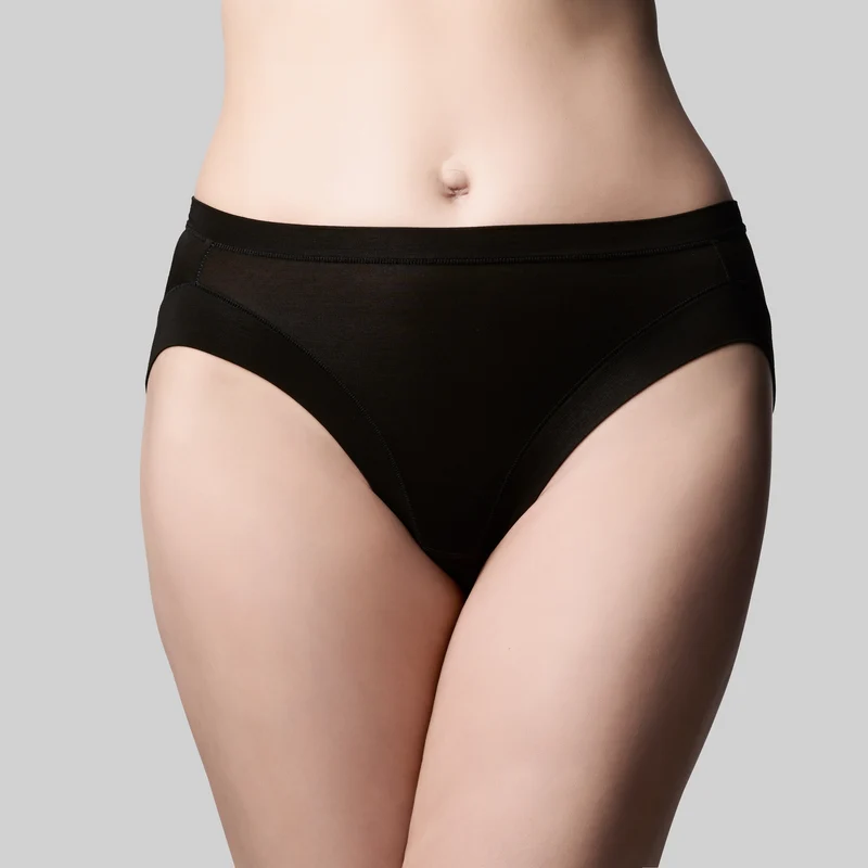 Classic Bamboo Hi Cut Brief - Black