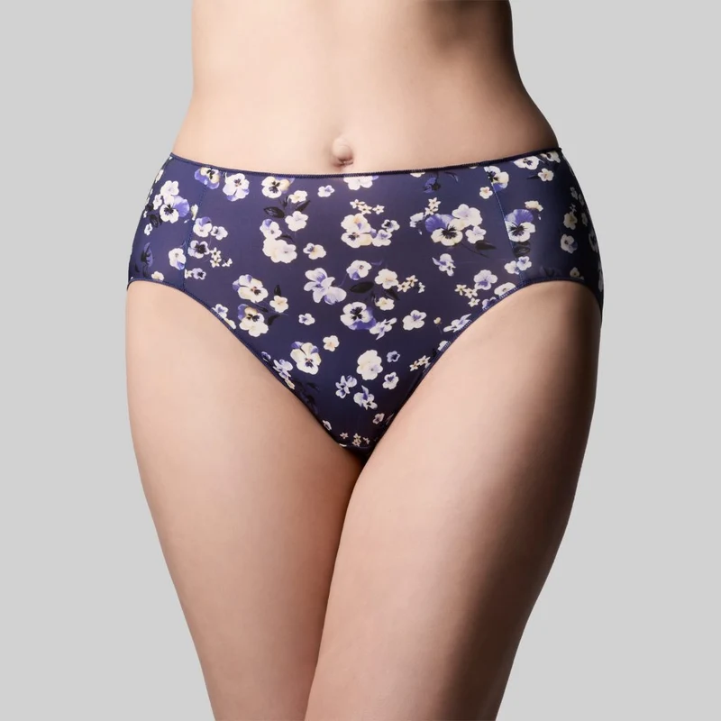 Classic Hi Cut Brief - Indigo Pansy