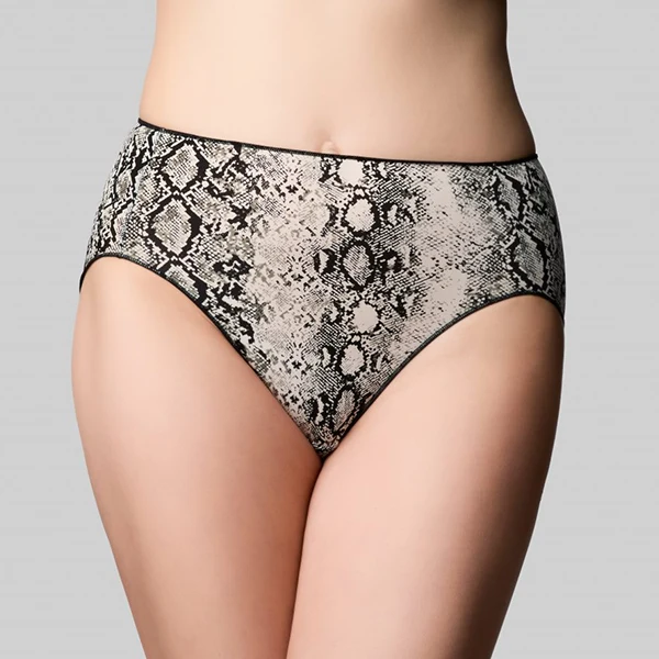 Classic Hi Cut Brief - Ivory Snake