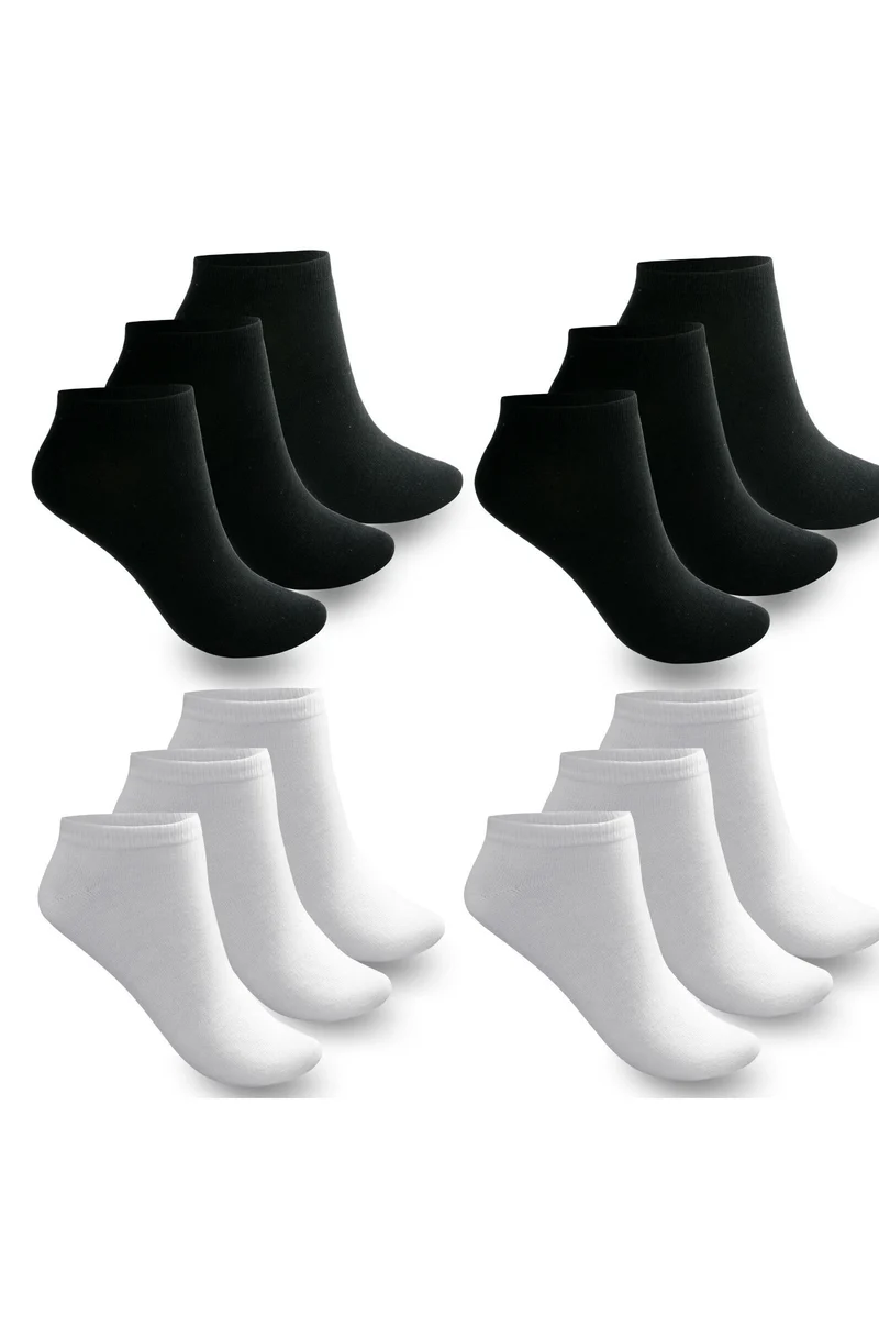 Sneacker Socken Freizeit Socken Herren Damen Baumwolle Schwarz Weiss YS