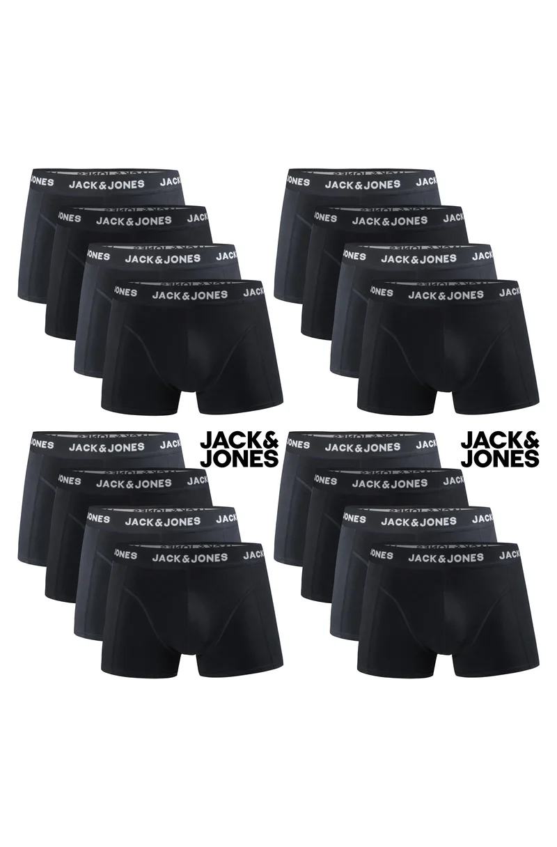 JACK & JONES Boxershorts Baumwolle Elasthan Unterhose Cotton Stretch Schwarz und Anthrazit