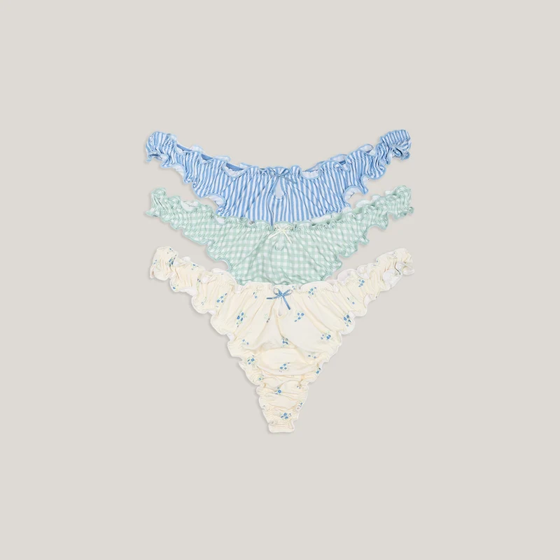 Bambus-Strings (3er-Pack) - Bunt