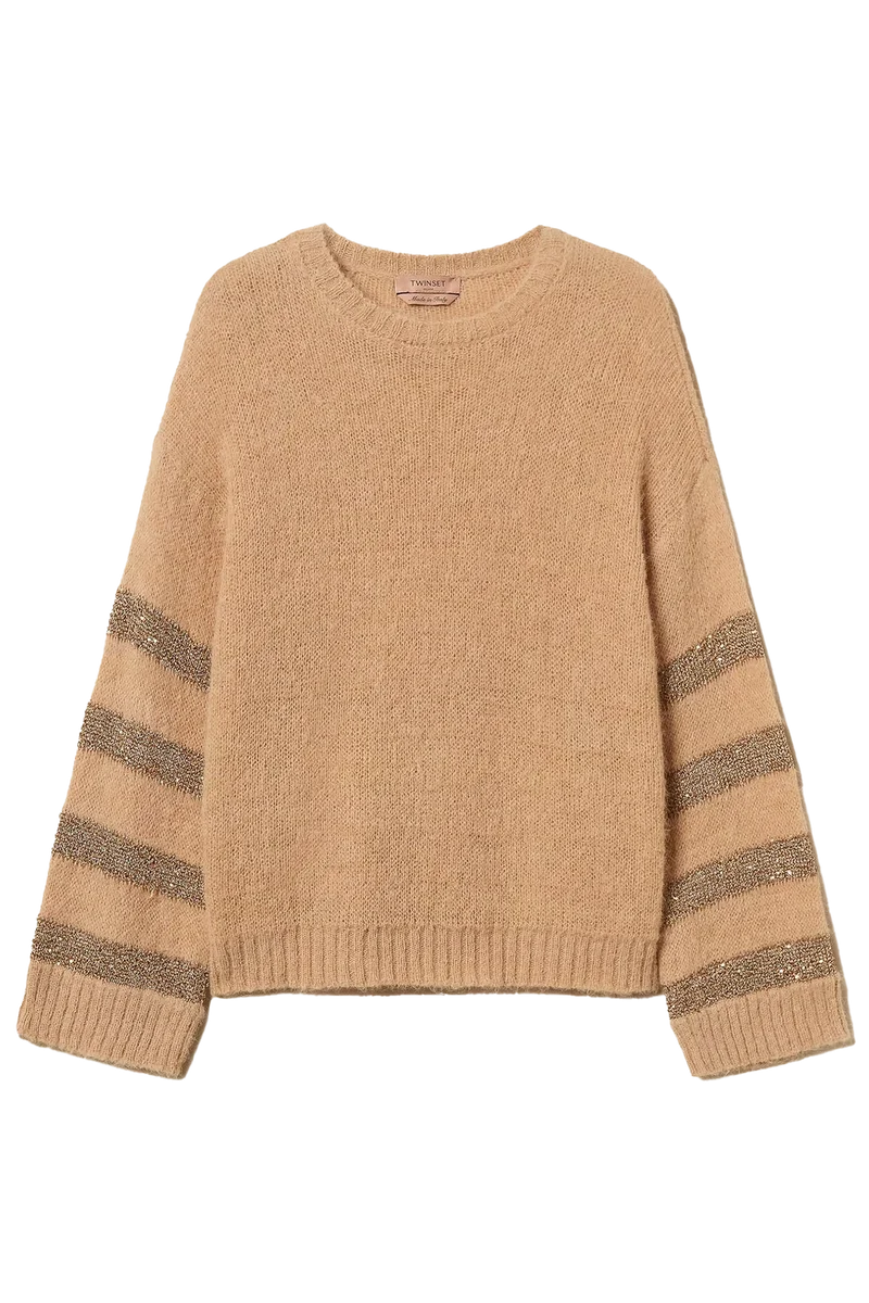 Twin Set Damen Strickpullover Beige
