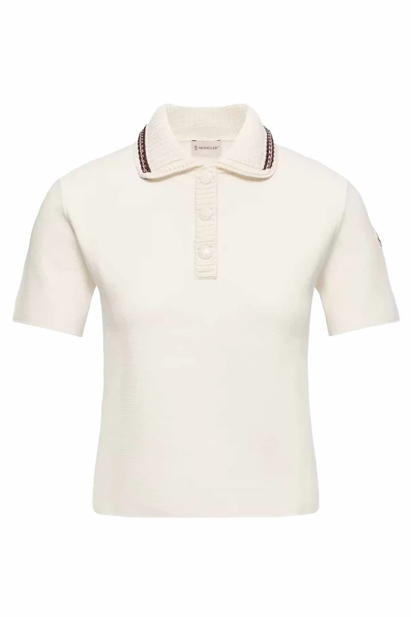 Moncler Damen Strickpolo Weiss