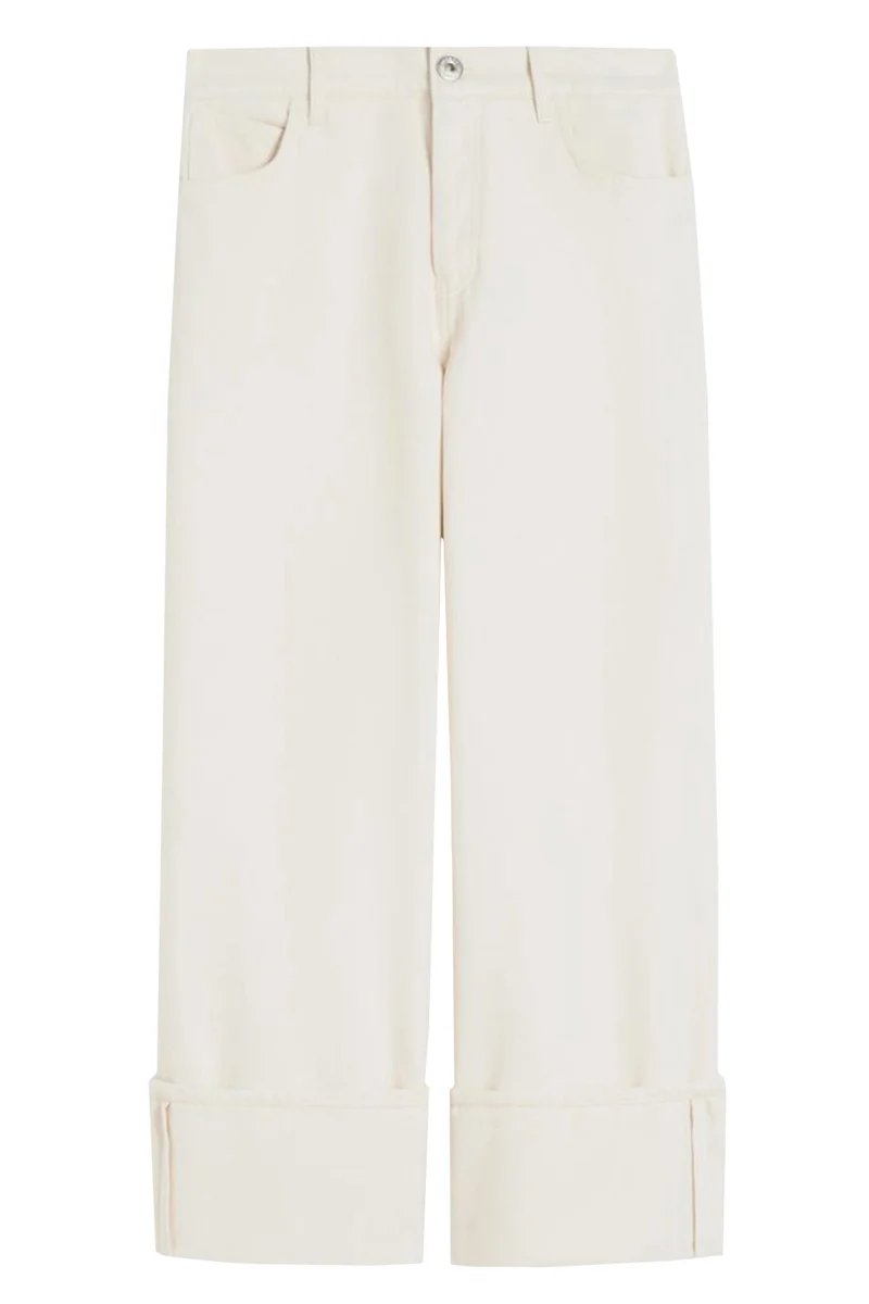 Weekend Max Mara Damen Jeans mit Umschlag Wkdgesto Natur-Weiss