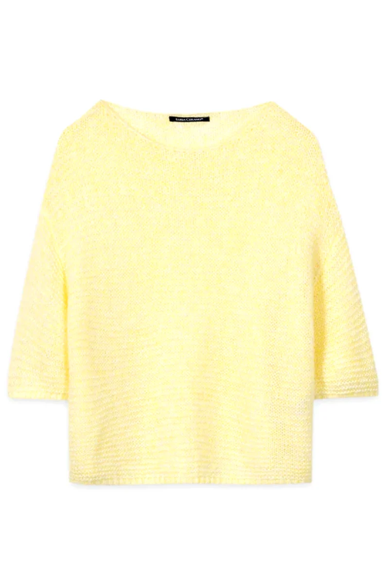 Luisa Cerano Damen Pullover aus Alpaka-Mix Citron