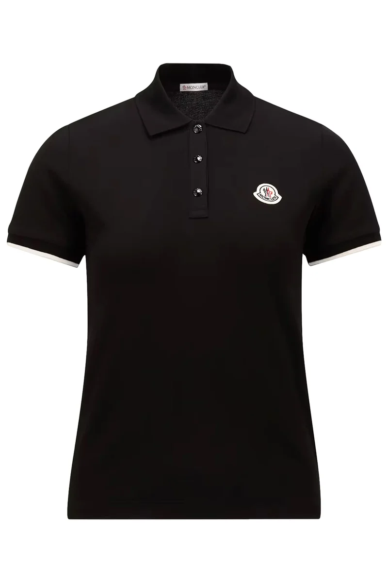 Moncler Damen Poloshirt Schwarz