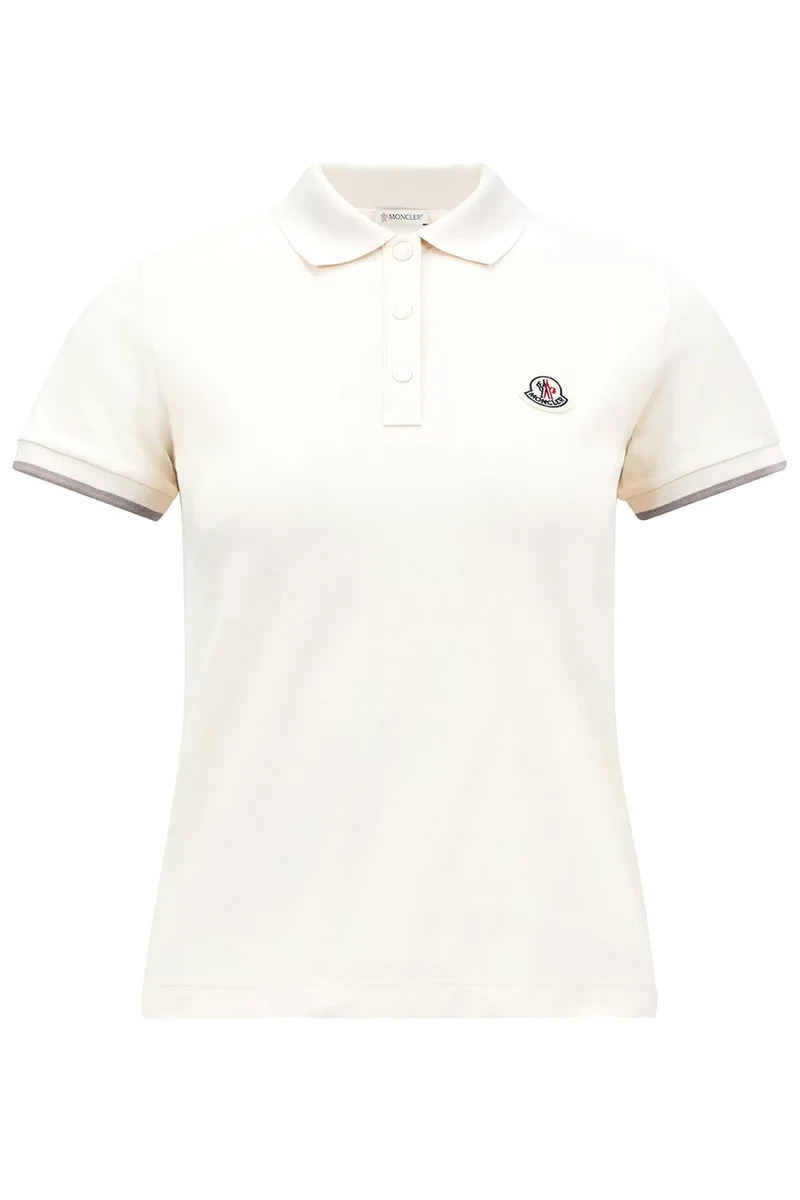 Moncler Damen Poloshirt Weiss