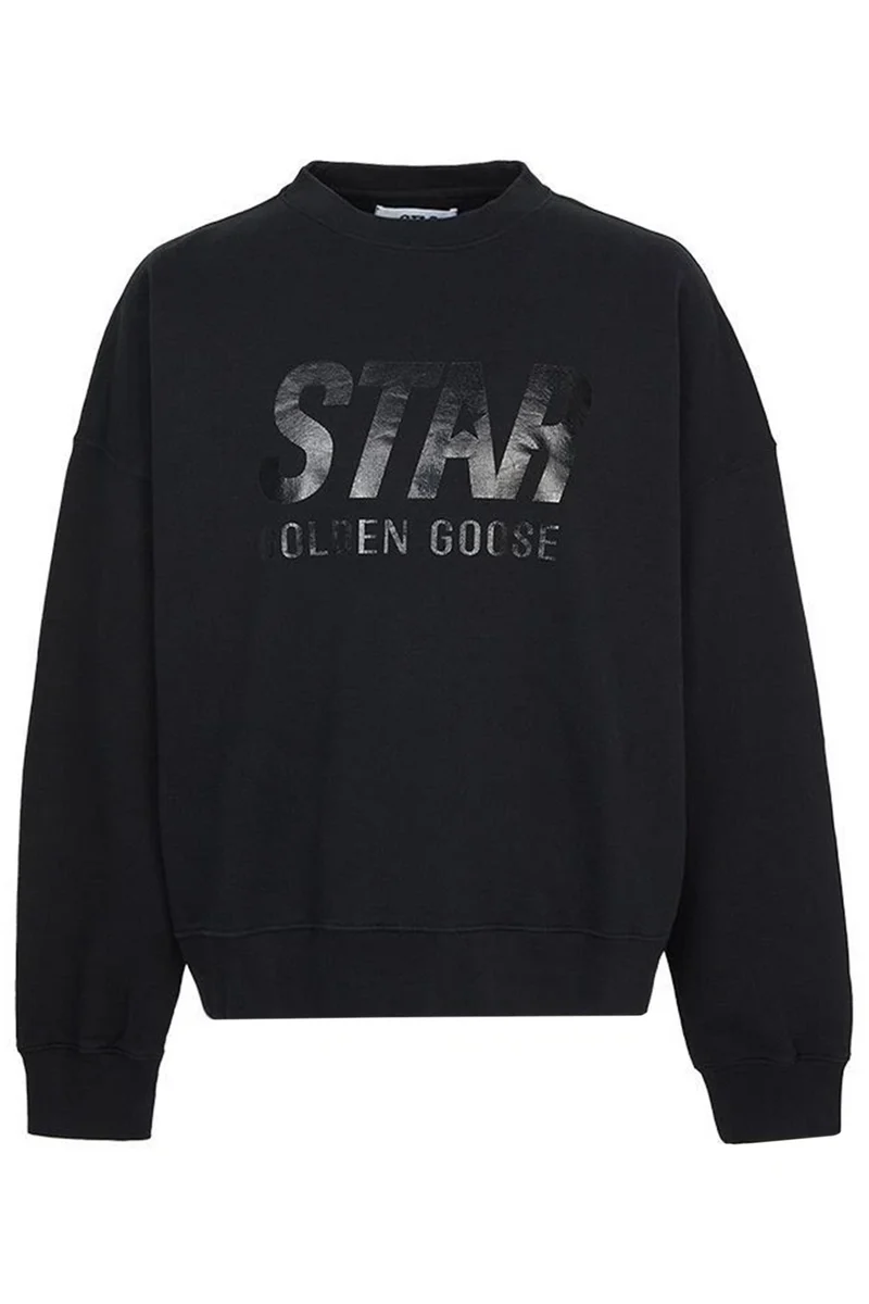 Golden Goose Unisex Sweatshirt Boxy Crewneck Schwarz