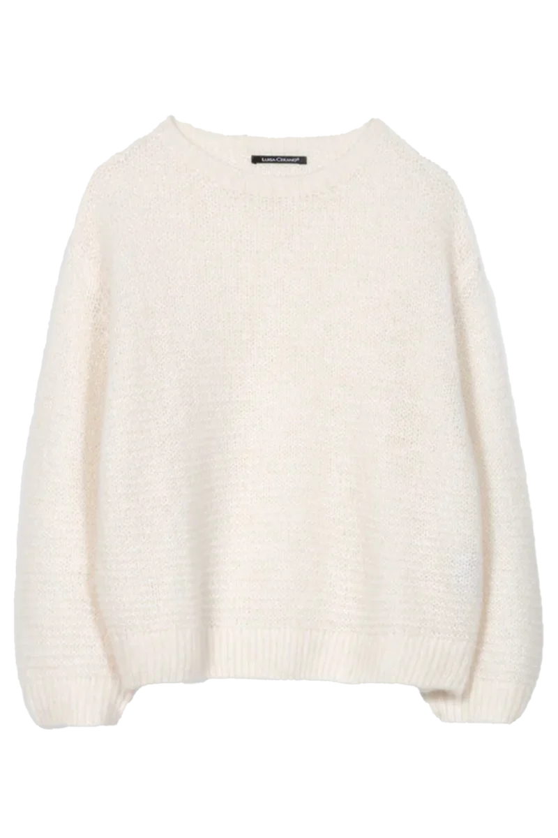 Luisa Cerano Damen Pullover in Links-Struktur Cream