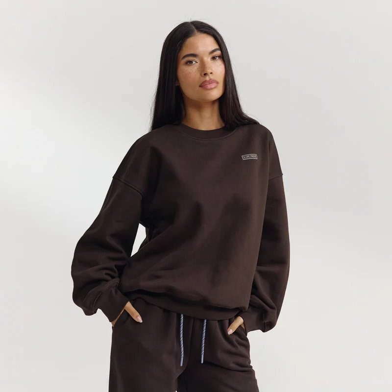 Oversized Pullover - Dunkle Schokolade