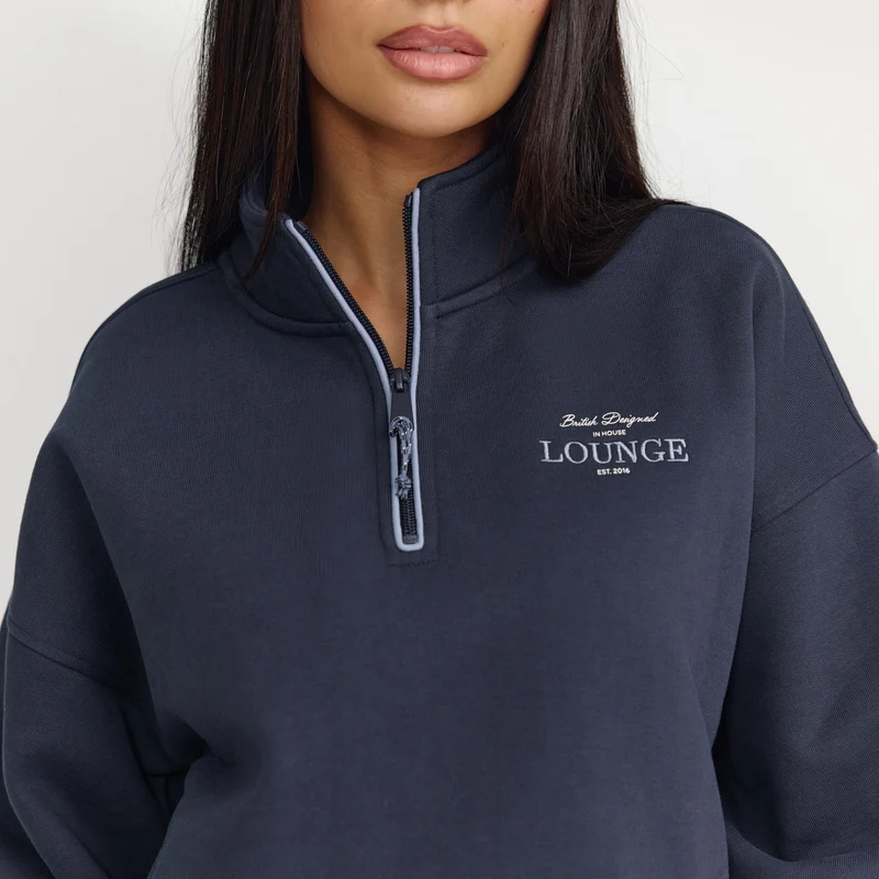 Pullover mit Reißverschluss - Dunkelblau