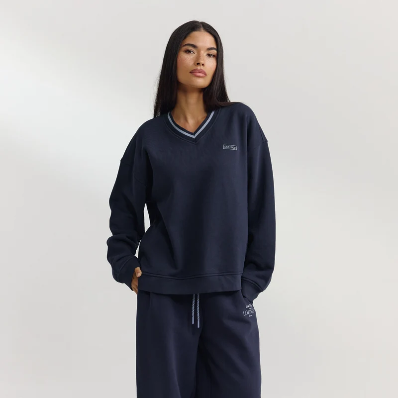 V-Neck Pullover - Dunkelblau