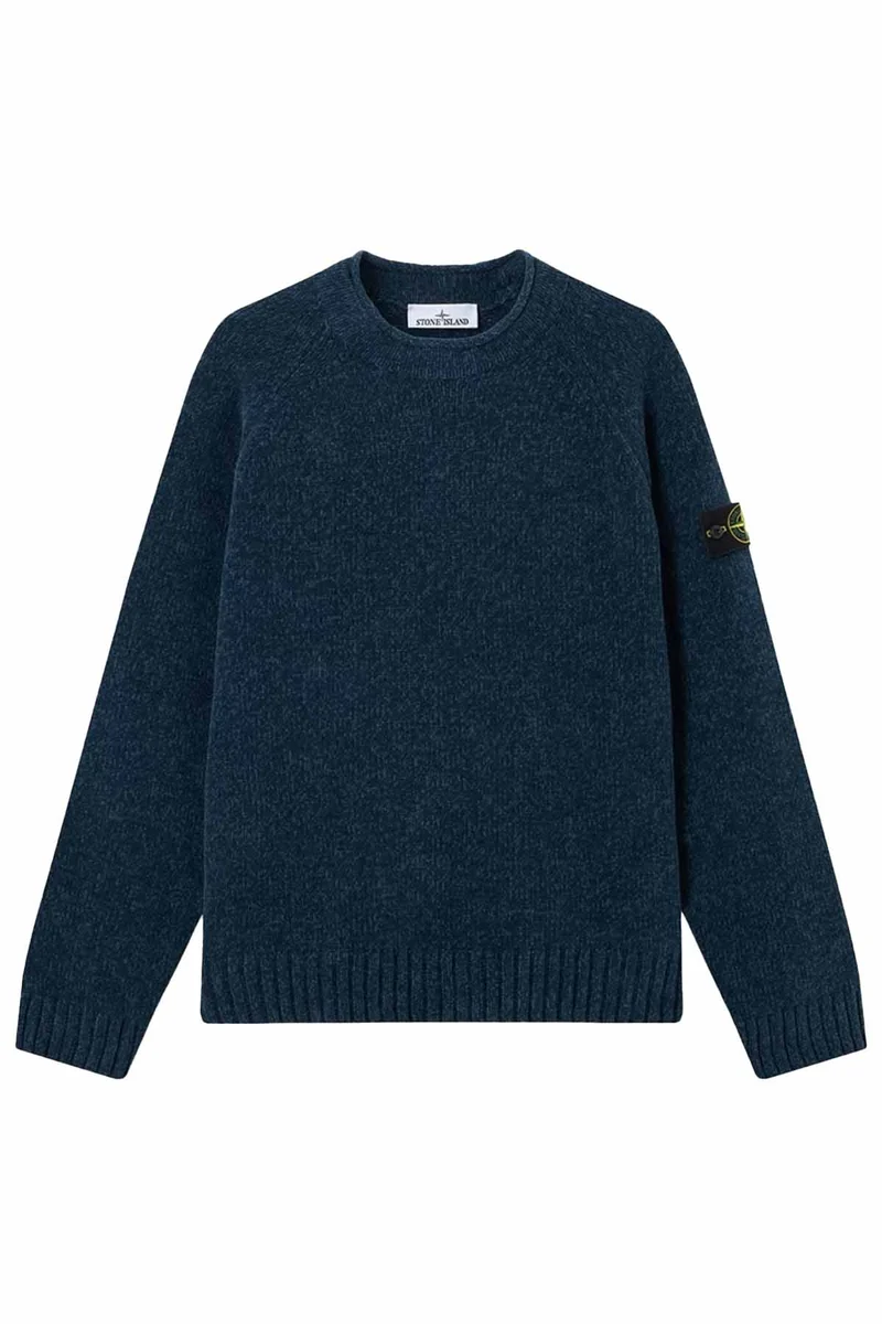 Stone Island Herren Strickpullover Stahlblau melliert