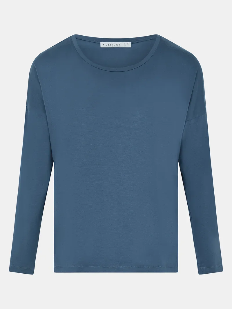 Femilet - Yara Langarm-T-Shirt, Dunkelblau