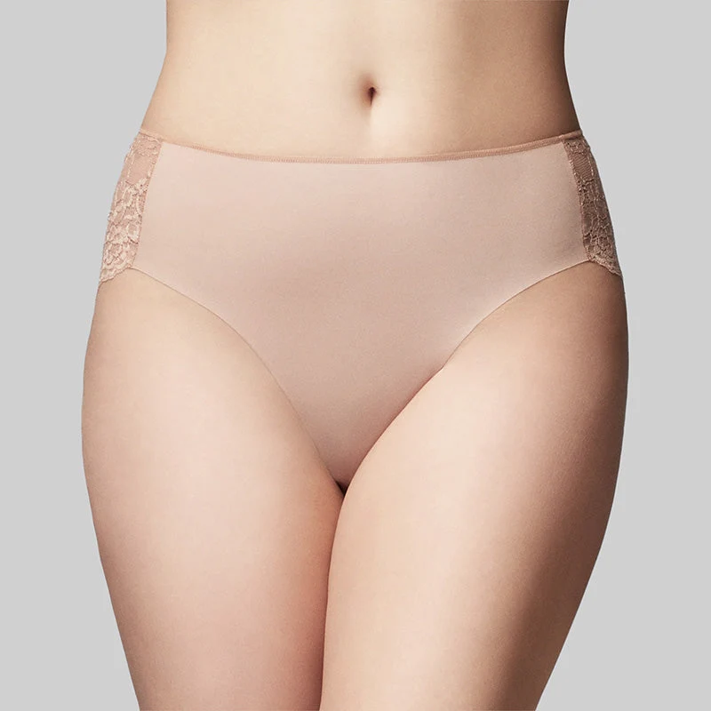 Precision Lace Hi Cut Brief - Nude
