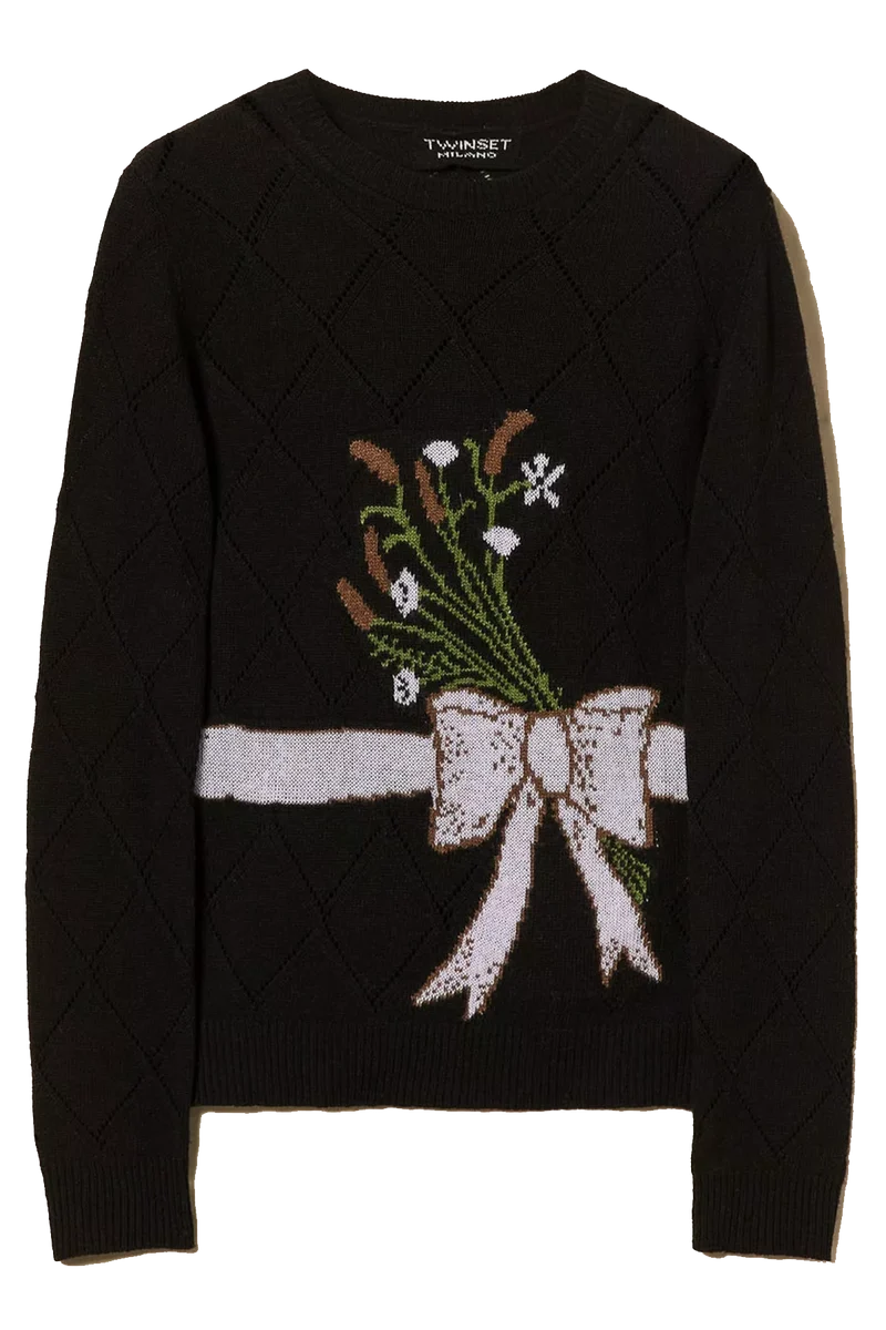 Twin Set Damen Strickpullover Schwarz