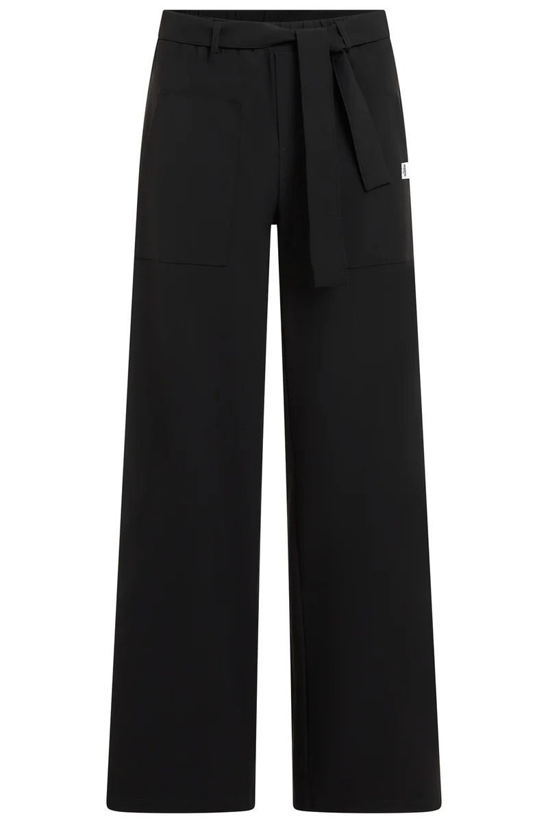 Penn & Ink N.Y Damen Stretchhose mit Bindegürtel Schwarz