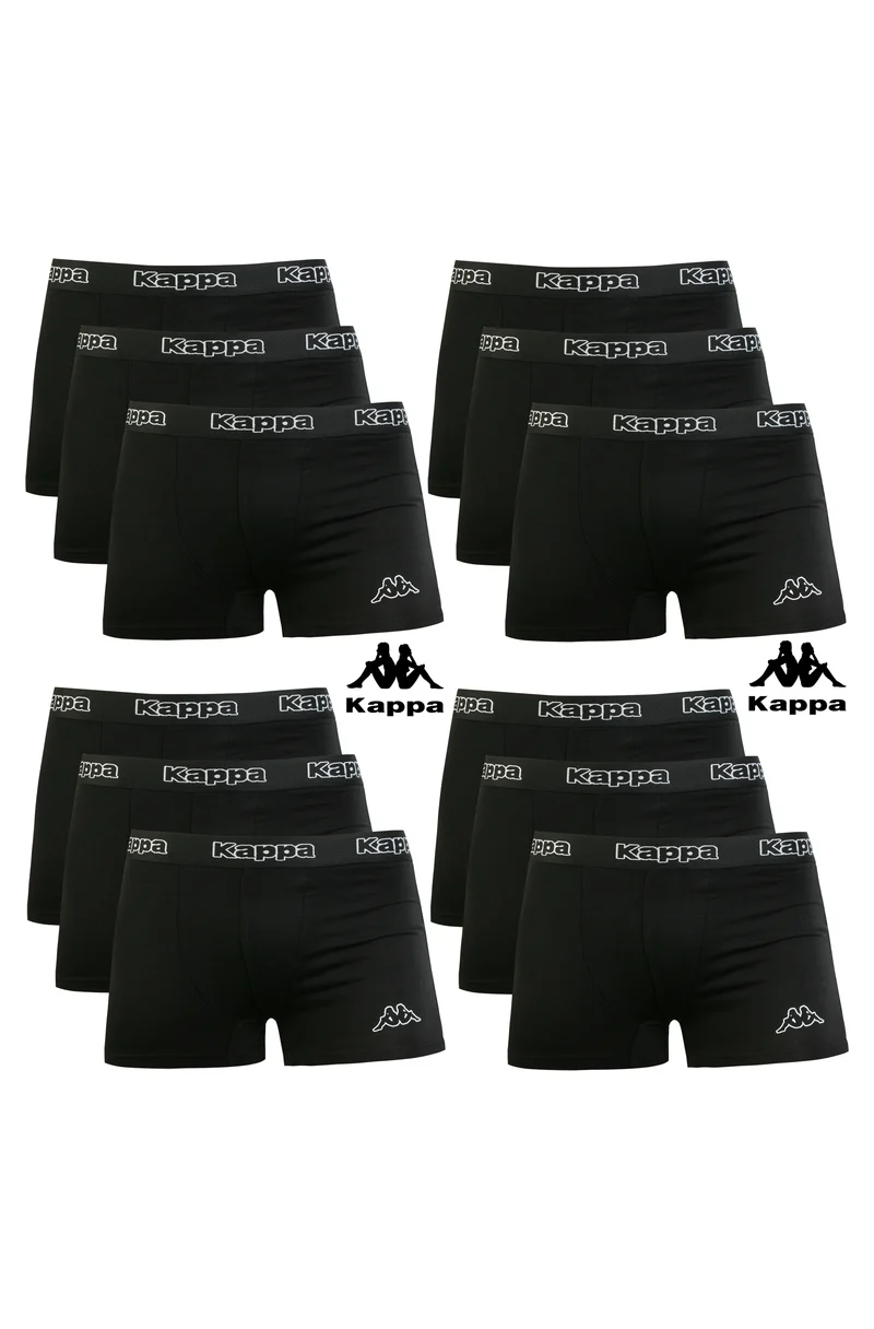 Kappa Boxershorts Retro Baumwolle Unterhose Unterwäsche Schwarz