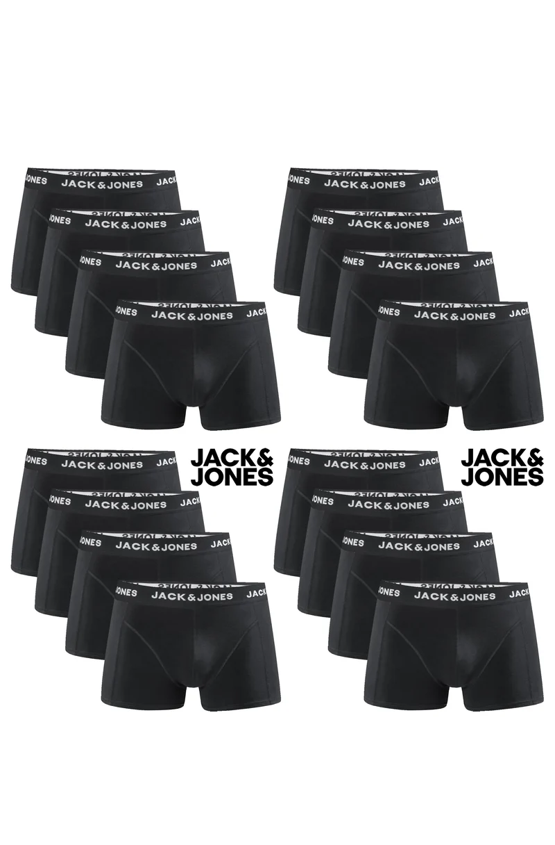 JACK & JONES Boxershorts Baumwolle Unterhose Unterwäsche Paket Boxer Schwarz