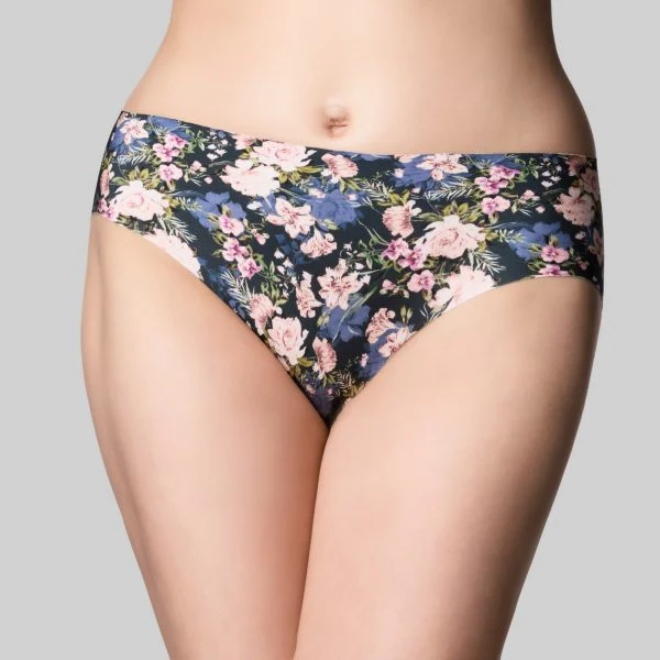 Precision Hi Cut Brief - Navy Floral