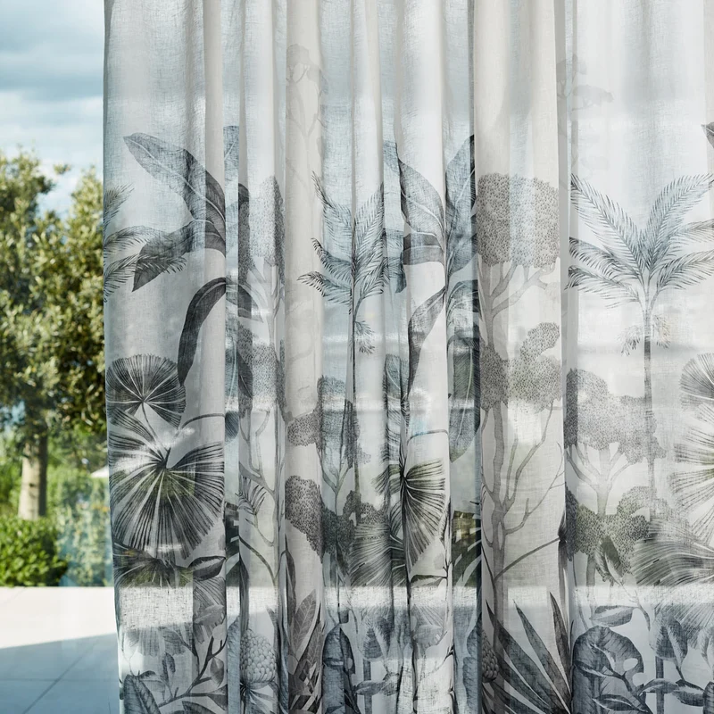 Gardinenstoff Tropical - grey 300 cm
