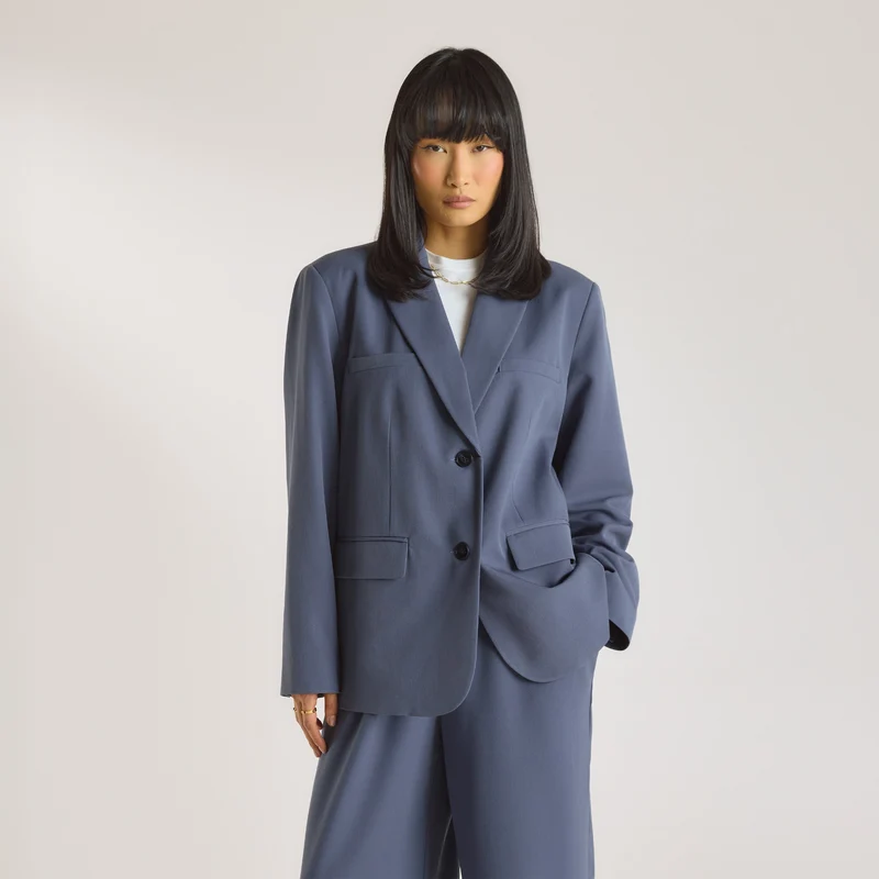 Übergroßer Blazer - Blau
