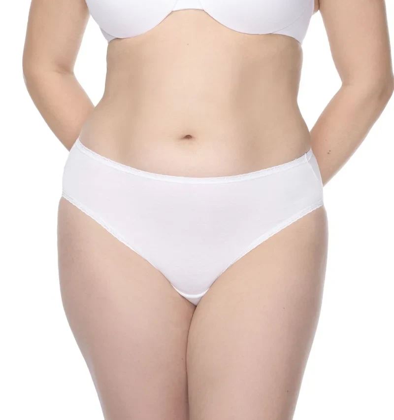 Naomi & Nicole Shapewear - Baumwolle mit Spitze Hipster Weiß