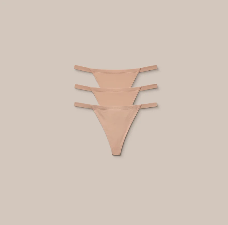 Basic G-Strings (3er Paket) - Honigfarbe