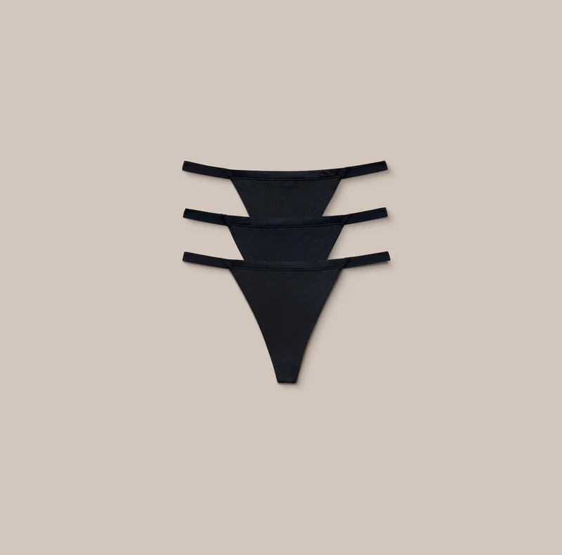 Basic G-Strings (3er Paket) - Schwarz