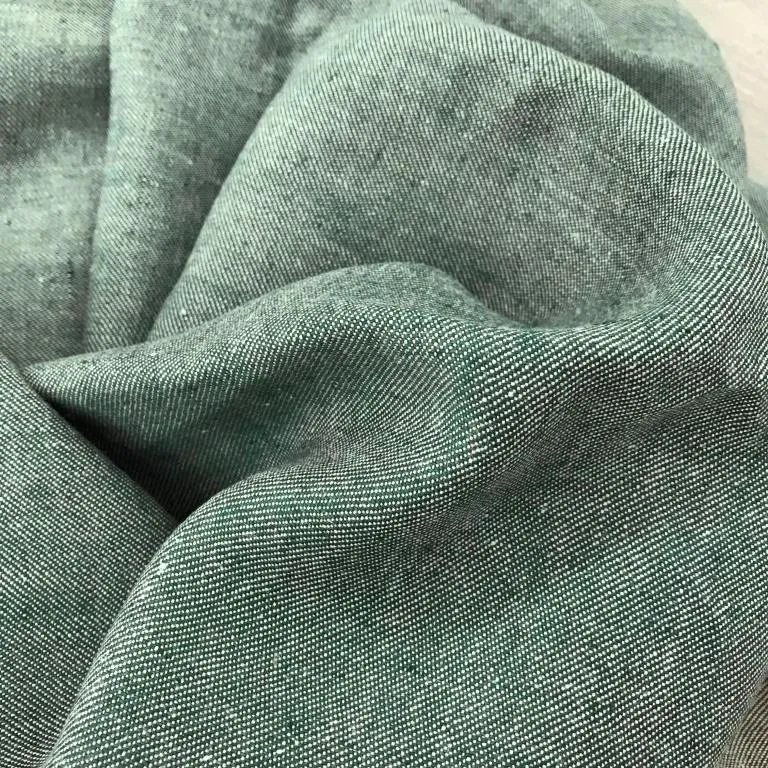 Leinenstoff Bio Denim - grün