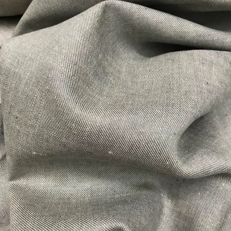 Leinenstoff Bio Denim - grau