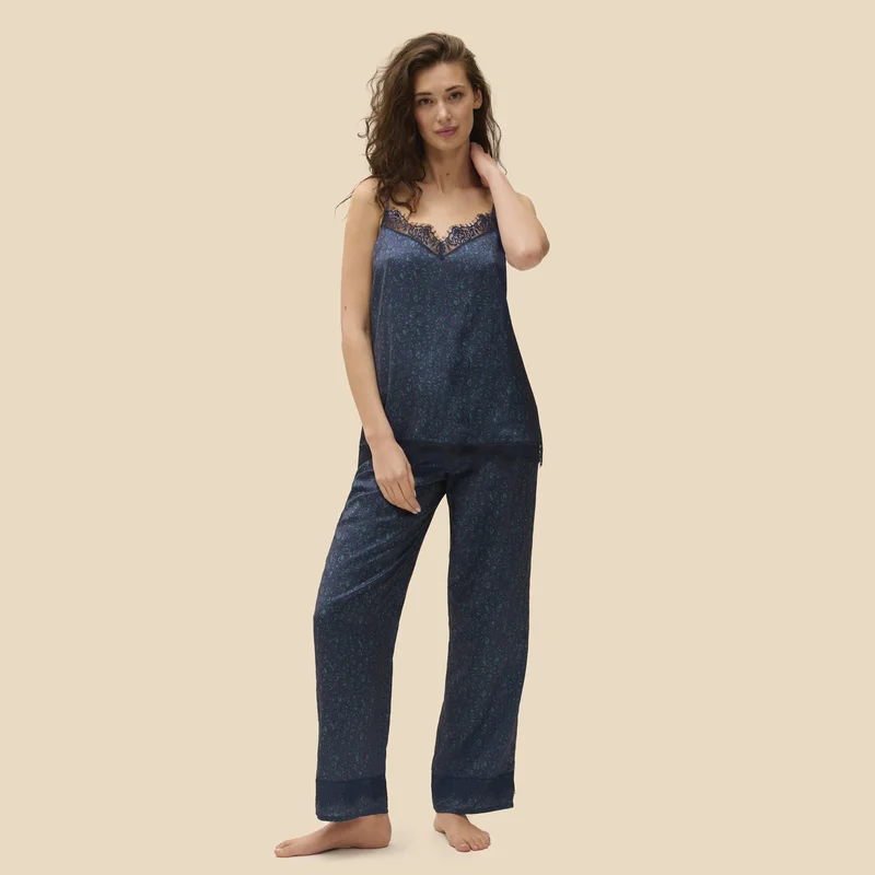 Simone Perele - Satin Secrets Seidenhose in Katzenblau