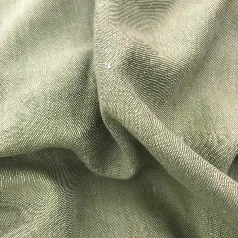 Leinenstoff Bio Denim - oliv