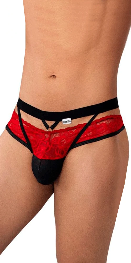 Candyman 99627 Lace Jockstrap Red
