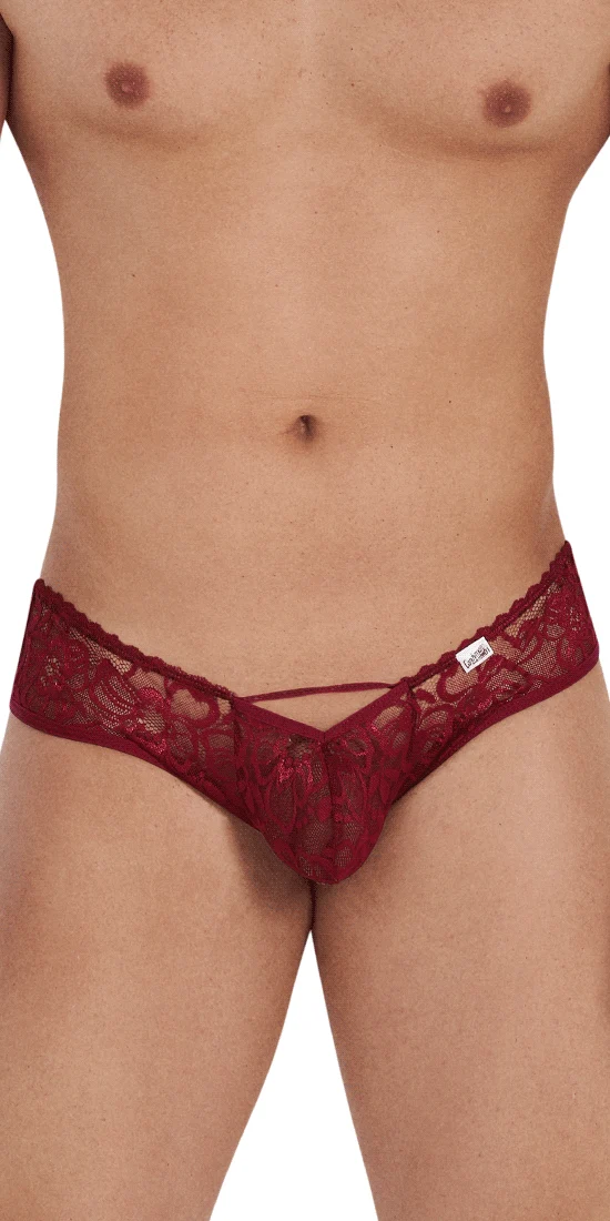 Candyman 99535 Bow Jockstrap Burgundy
