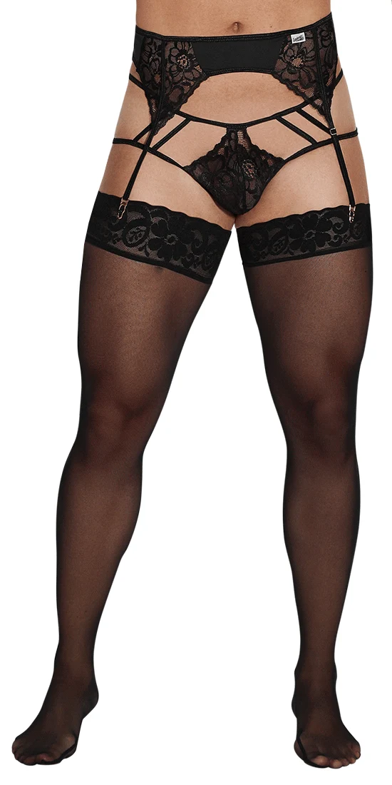 Candyman 99550 Lace Garter-jockstrap Black