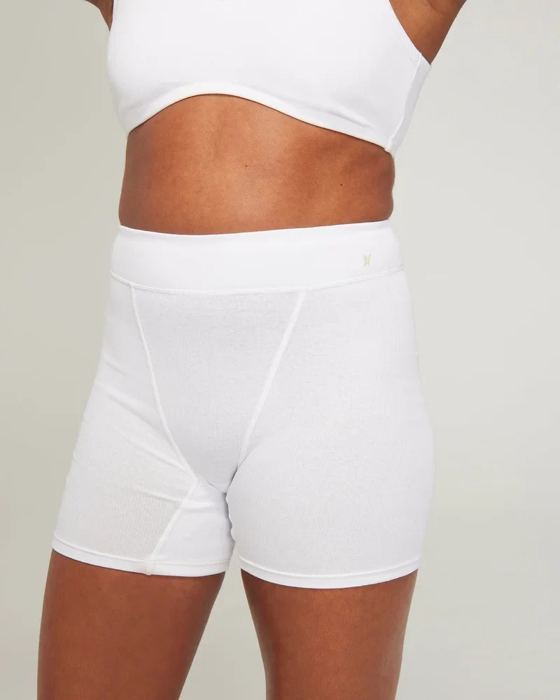 Nudea - Boyfriend-Boxershorts aus Bio-Baumwolle, Weiß