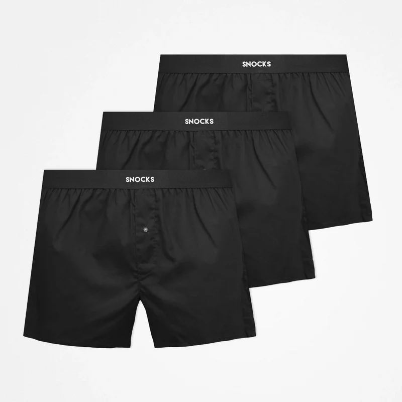American Boxershorts mit Gummibund | Schwarz