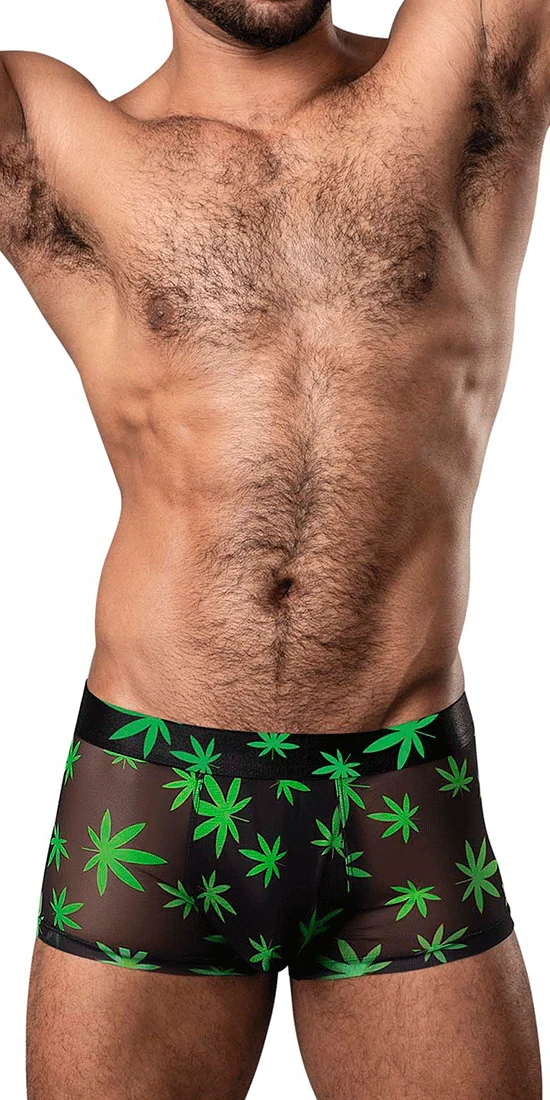Male Power 145-294 Hazy Dayz Pouch Short Pot Leaf