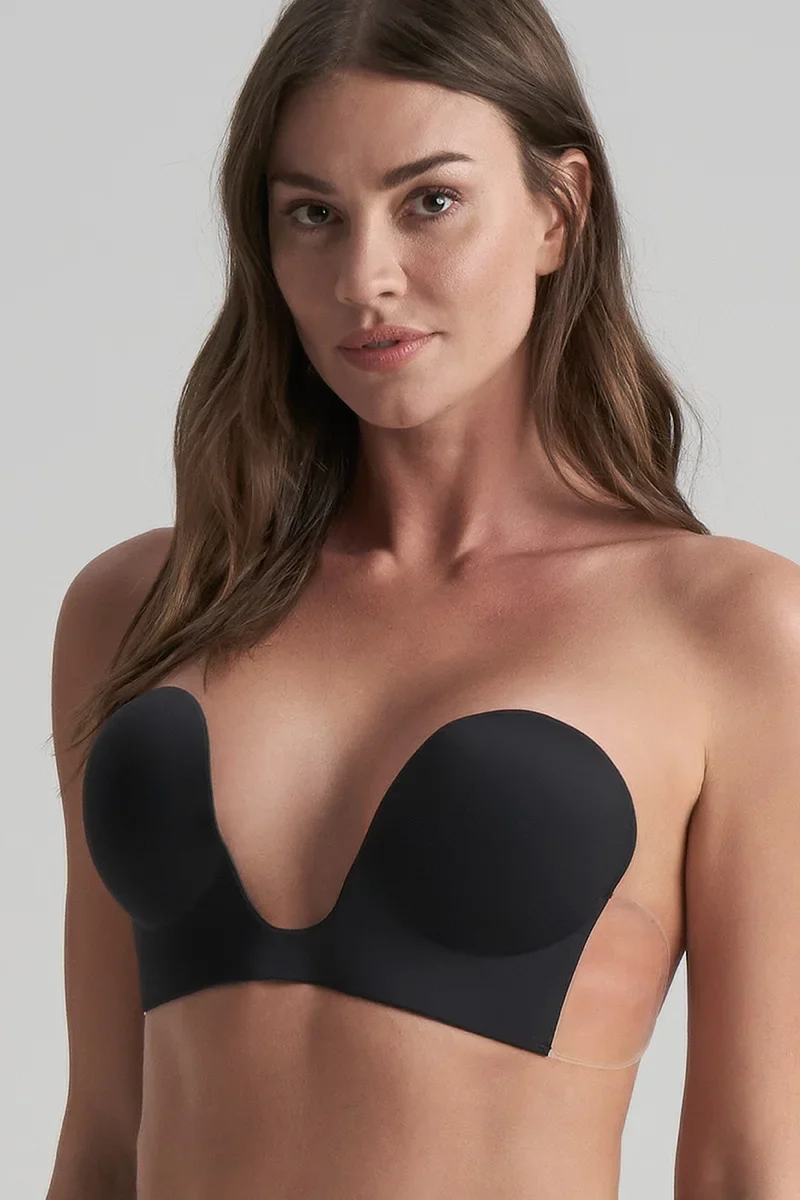 ByeBra – Nahtloser Klebe-BH im U-Stil, Schwarz