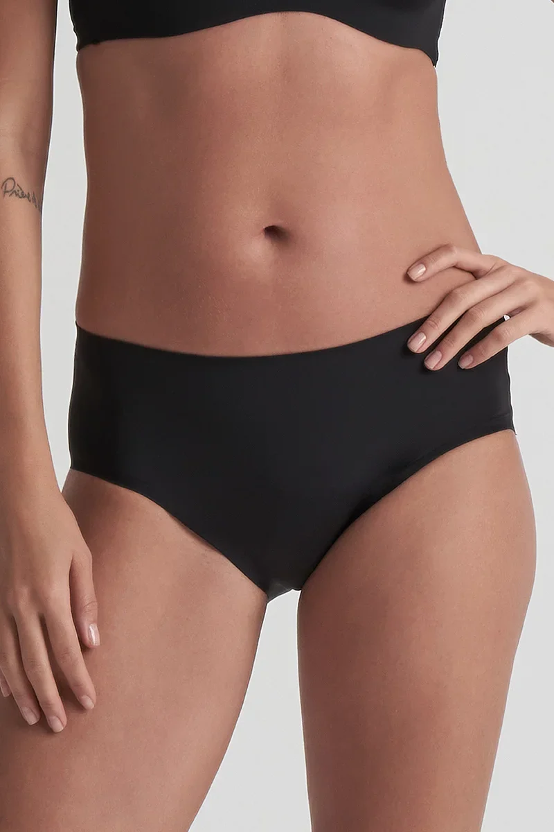 ByeBra – Auslaufsichere Periodenunterwäsche, Hipster-Stil, laminiert, mittlere Stärke, Schwarz